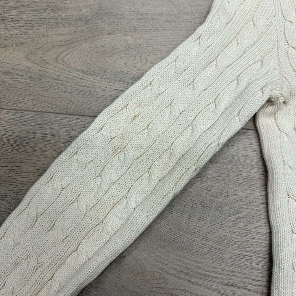 Ralph Lauren Sport Cable Knit Pullover Sweater VTG FAIR STAINS Womens Sz M - Picture 7 of 10